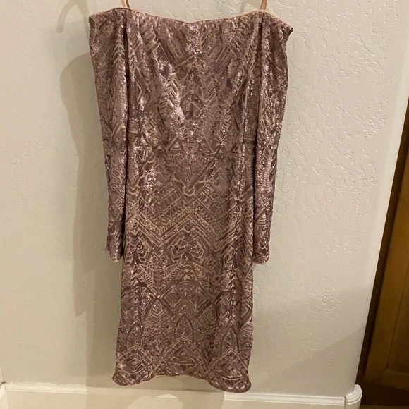 bcbg rose gold sequin dress BCBG Max Azria